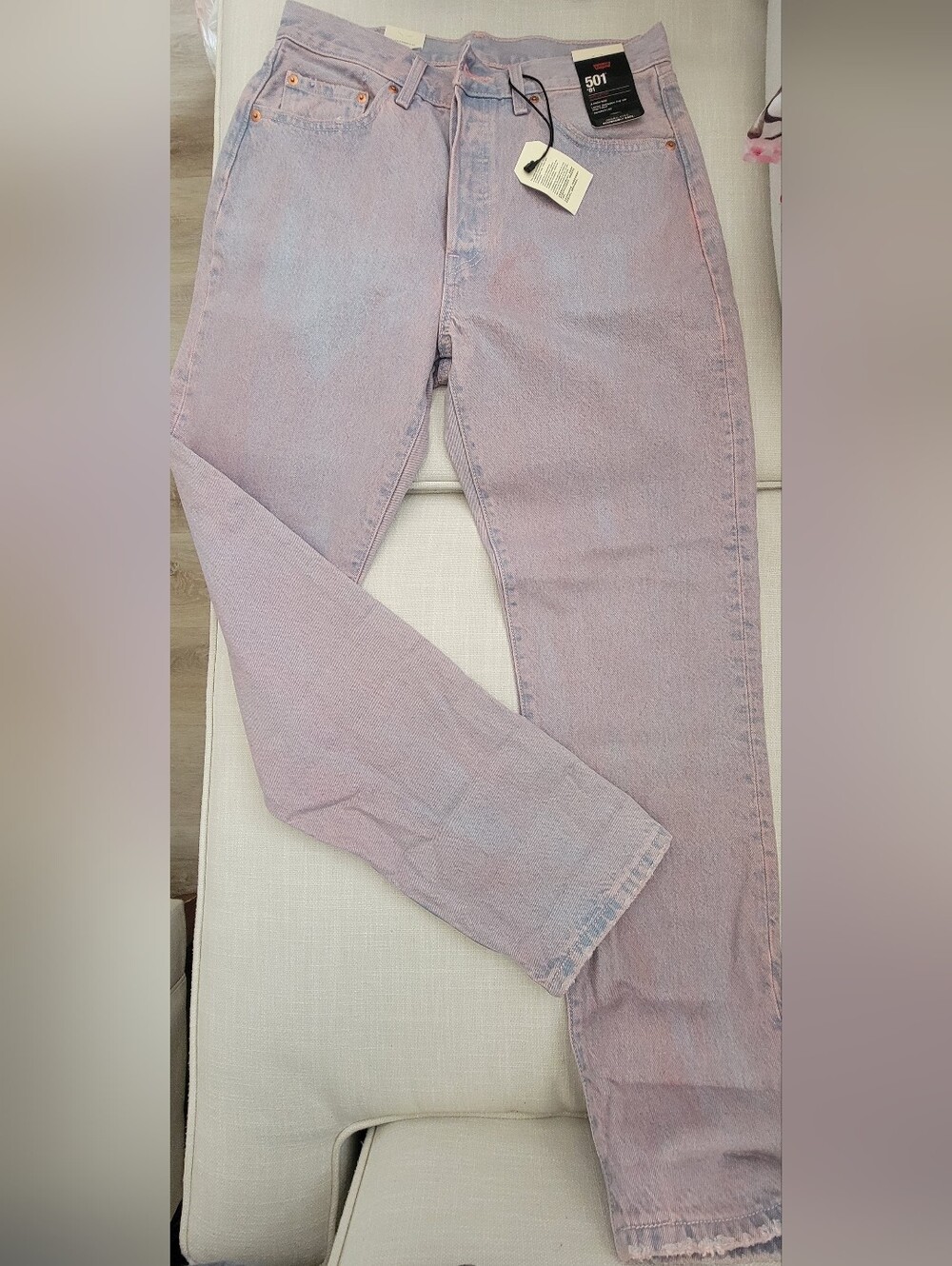 Women’s 501 Cotton Denim Blue-Pink Levis Jeans 29x31